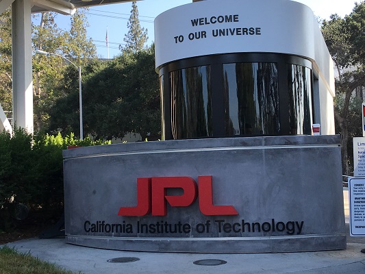 The entrance gatehouse at JPL.