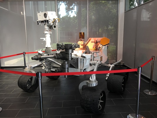 A model of the Curiosity rover.